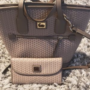 Leather Dooney handbag and wallet